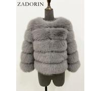 Cappotto Di Visone Inverno Nero Bianco Cappotto Di Pelliccia Sintetica Donna Ele