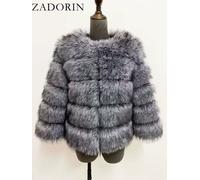 Cappotto Di Visone Inverno Nero Bianco Cappotto Di Pelliccia Sintetica Donna Ele
