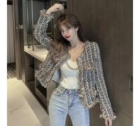 Cappotto donna giacca corto beige mademoiselle coco elegante slim fit 36153