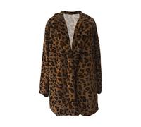 Cappotto Donna Invernale Leopardata in Pelliccia Giubbotto Primaverile Caldo Cento Grammi Giacca Mezza Stagione a Vento Elegante Leggero Parka Casual Y2K Comode Winter Jacket Curvy per Casa Lavoro,XL