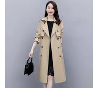 Cappotto Donna Kaki Antivento Stile Britannico Con Cintura Elegante CF61750