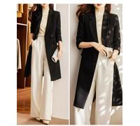 Cappotto Donna Trench Giacca Lungo Nero Slim Fit Con Bottoni Elegante 39118