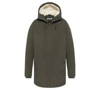 Cappotto ELJIN foderato con piumino e cappuccio in sherpa Verde M Tinta unita