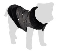 Cappotto Flamingo Coco Nero Per Cani, Impermeabile, Foderato In Fleece