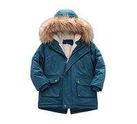 - Cappotto, giacca foderata Pu-ffer, cappotti invernali spessi con cappuccio, impermeabile Par-ka capispalla, Blu, 6-7 Jahre