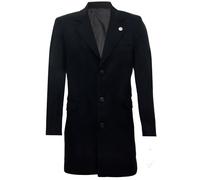 Cappotto Giacca Nero In Lana Da Uomo 3/4 Slim Fit Peaky Blinders