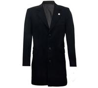 Cappotto Giacca Nero In Lana Da Uomo 3/4 Slim Fit Peaky Blinders