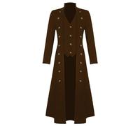 Cappotto gotico da uomo doppiopetto, steampunk trench da uomo, lungo, nero medievale, gonna da passeggio vittoriana, retrò, per cosplay, uniforme e performance, costume da Halloween