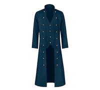 Cappotto gotico da uomo, taglie grandi, giacca steampunk, giacca lunga da uomo, colore nero, alla moda, medievale, doppiopetto, cortile vittoriano, rock, classico vampiro, costume da Halloween