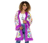 Cappotto Hippie Groovy Anni '60 Per Donne Accessorio Elegante Anni '60 S-XL
