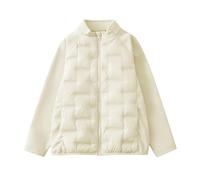 Cappotto Imbottito Bambini con Zip Casual Piumino Maniche Lunghe in Cotone Caldo Giacca Invernale Bambina Leggero Giacca Tinta Unita Moda Giubbotto Antivento Bambino per 3-15 Anni