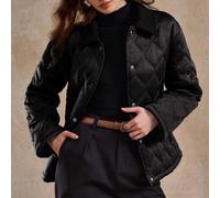 Cappotto imbottito con motivi a diamante eccellenti di Aliao, con tasche, cappotti invernali, trench, abbigliamento autunnale, Capodanno, casual business per donna, modesto L,M,S,XLColore unicoTessuto