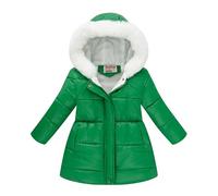 Cappotto Imbottito Lungo Bambini con Pelliccia e Cappuccio Vita Elasticizzata Leggero e Morbido Gilet Invernale Caldo Senza Maniche Piumino Comodo Unisex Capispalla Casual per Bambini
