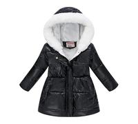 Cappotto Imbottito Lungo Bambini con Pelliccia e Cappuccio Vita Elasticizzata Leggero e Morbido Gilet Invernale Caldo Senza Maniche Piumino Comodo Unisex Capispalla Casual per Bambini