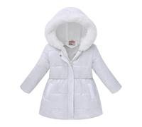Cappotto Imbottito Lungo Bambini con Pelliccia e Cappuccio Vita Elasticizzata Leggero e Morbido Gilet Invernale Caldo Senza Maniche Piumino Comodo Unisex Capispalla Casual per Bambini