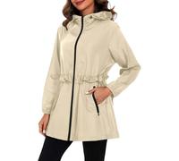 Cappotto impermeabile per donna Cappuccio con Tasche Trench Primaverile Coat Giubbino Antipioggia Corsa Outdoor Giacce parka All'aperto Campeggio Trekking