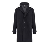 Cappotto in lana 150's con inserti in suede, Uomo, Blu, Taglia: L