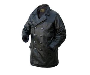 Cappotto in pelle, da uomo, U-Boot Nero XXL