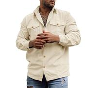 Cappotto in pile da uomo in peluche cappotto da uomo primavera autunno casual a maniche lunghe risvolto tinta unita camicia in velluto a coste camicia Outwear per escursioni all'aperto lavoro