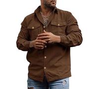 Cappotto in pile da uomo in peluche cappotto da uomo primavera autunno casual a maniche lunghe risvolto tinta unita camicia in velluto a coste camicia Outwear per escursioni all'aperto lavoro