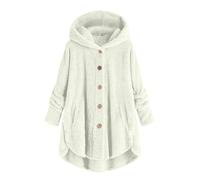 Cappotto in pile sfocato da donna Moda Button Down Teddy Fleece Jacket Donna Casual Plus Size Cappotti invernali da donna con cappuccio Inverno Caldo Felpa oversize Morbida e confortevole Giacca