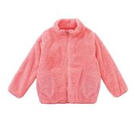 Cappotto invernale a maniche lunghe per bambini, a tinta unita, con cerniera, spesso e caldo, per neonati (rosso anguria, 7-8 anni)