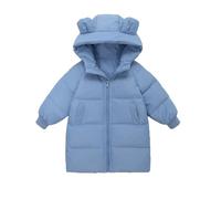 Cappotto Invernale Bambino Bambina Caldo Piumino con Cappuccio Orecchie Orso Giacca Media Lunghezza Imbottito Morbido Pioggia Autunno Inverno Casual Abbigliamento 4 Anni (Blue, 6-7 Years)