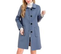 Cappotto invernale da donna elegante cappotto di lana lungo trench a maniche lunghe con risvolto giacca invernale giacca a vento monopetto cardigan giacca tinta unita giacca di transizione invernale