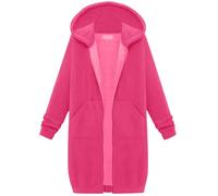 Cappotto invernale da donna, lungo, taglie grandi, sportivo, da donna, a maniche lunghe, con cappuccio, tinta unita, con chiusura lampo, comoda felpa in pile, con cappuccio, elegante, per il tempo
