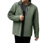 Cappotto invernale da uomo con cerniera intera, foderato in pile, cappotto spesso isolato caldo, leggero, casual, con tasche multiple, tinta unita, colletto alto, felpa senza cappuccio, abbigliamento