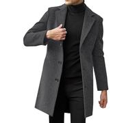 Cappotto Invernale da Uomo Slim Giacca in Pelle Imbottita A Maniche Lunghe con Collo A Bavero Cappotto Addensato in Pelle di Pecora Camicia Imbottita Boscaiolo Elegante Comoda (Dark Gray, XXXL)