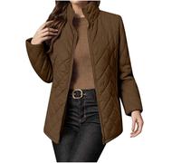 Cappotto invernale in cotone da donna a maniche lunghe casual sciolto | Giacche da donna trapuntate leggere e calde capispalla di media lunghezza cappotto manica lunga all'aperto cappotti in cotone