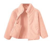 Cappotto invernale per bambini, ampio, in pile corallo, lungo, in doppio pile, con cappuccio, giacca invernale da ragazza, colore: rosa, 13-15 anni
