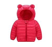 Cappotto Invernale per Neonato Bambina e Bambino Giacca con Cerniera e Cappuccio Antivento in Caldo Piumino Leggero Abbigliamento per Neonata Ragazzi Ragazze 6 Mesi - 4 Anni (Red, 6-12 Months)