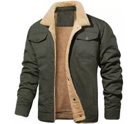 Cappotto invernale uomo in peluche spesso con colletto a bavero e stile tinta un