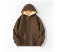 Cappotto leggero e caldo da donna, con tasche con cerniera e fodera in pile che offre un'elasticità moderata per l'uso tutto l'anno (XXXL marrone)