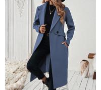 Cappotto lungo casual da donna per pendolarismo e uso quotidiano, con colletto a bavero, tasche inclinate, chiusura doppio petto, in tinta unita, adatto per autunno/inverno L,M,S,XL,XSColore unicoTess