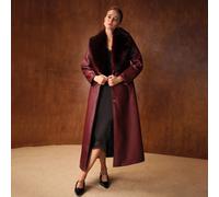 CAPPOTTO LUNGO CON COLLETTO A CASCATA IN PELLICCIA SINTETICA BICOLORE E CINTURA L,M,S,XSColore unicoTessuto