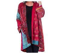 Cappotto lungo da donna, leggero, motivo boho 3D, lunghezza media, per l'estate e l'autunno, a maniche lunghe, per l'autunno