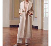 Cappotto lungo di lana con collare a cascata e tasche con patta L,M,S,XL,XS,XXL,XXS,XXXL,XXXXLColore unicoTessuto intrecciato