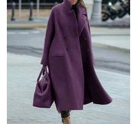 Cappotto lungo elegante da donna in misto lana, casual, caldo, con colletto a risvolto e maniche lunghe, per il pendolarismo, autunno/inverno L,M,S,XLTessuto simile alla lana