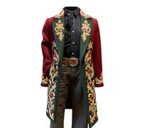 Cappotto lungo in velluto a coste leggero natalizio da uomo con stampa divertente morbida con bottoni con colletto esterno comodo cappotti per le vacanze, Watermelon Red-c, 4XL