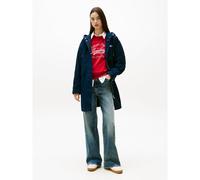 Cappotto midi aderente con cappuccio Blu M Tinta unita