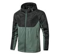 Cappotto Militare Uomo Cappotto Impermeabile Uomo Uomo Casual Patchwork con Cappuccio Manica Lunga Tasca con cerniera Cappotto leggero Giacca esterna escursionismo impermeabile, verde, XXL