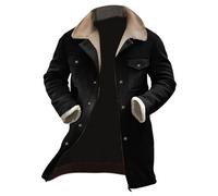 Cappotto nero da uomo cappotti parka da uomo regali neri da uomo di grandi dimensioni imbottito invernale cerniera risvolto manica lunga giacca vintage ispessita cappotto vintage cappotto maschio