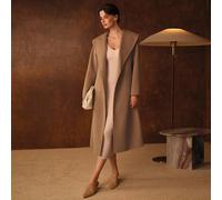 CAPPOTTO OVERSIZE IN LANA CON COLLO A CASCATA E CINTURA L,M,S,XSColore unicoLana