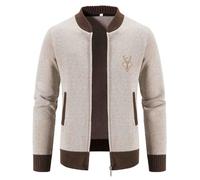 Cappotto Pepe Sale Maschio Autunno E Inverno Zip Casual Stand Manica Lunga Vacanza All'aperto Maglia Lana Cappotto Arte Pelle di Pecora, beige., L