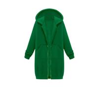 Cappotto per le mezze stagioni, da donna, con cappuccio, con cappuccio, elegante, tinta unita, per lo sport, per il tempo libero, Y2K Streetwear, verde, 5XL