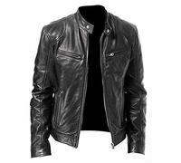 Cappotto Steampunk Uomo Vintage Gotico in Pelle Giacca Biker Sci Taglie Forti A Buon Mercato Giacca Uomo Grande Taglia Autunno Inverno Moda Slim Fit Trench Tinta Unita Cappotto, Le Noir, M, Giacca