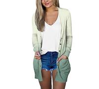 Cappotto taglie forti, cardigan lunghi per le donne nel Regno Unito, sciolto aperto davanti a maniche lunghe coprispalle top leggero dissolvenza colore capispalla morbido tessuto a righe camicetta